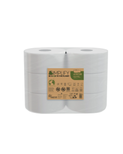 Papernet Simplify - Carta Igienica Mini Jumbo 419739 conf. da 6 Rotoli da 170 m 2 Veli