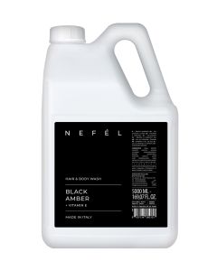 NEFEL BLACK AMBER HAIR & BODY WASH doccia shampoo profumato tanica da 5 litri