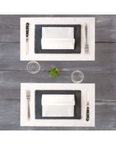 Tovagliolo Airlaid Plus Bianco Effetto Tessuto Pack Service 40 x 40 cm 50 pezzi