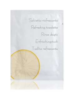 Salvietta rinfrescante al limone misura 5,3 x 7 cm cartone da 1000 pezzi