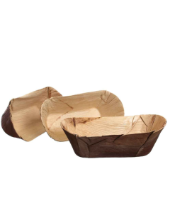 Scodella ovale 600 ml in foglia di palma 22x12xh6,5 cm conf. 20 pezzi