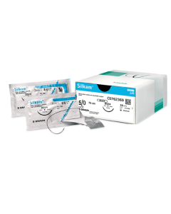 B-braun SILKAM sutura non assorbibile in seta ago 1/2 hr 22, USP 2/0 filo nero 75 cm conf. 36 pezzi 