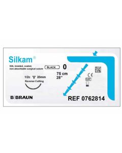 Sutura in seta non assorbibile intrecciata B-BRAUN SILKAM NERO 3/0 (2) 45 cm dsmp 19 conf. 36 pz