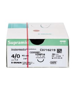 Sutura monofilamento non assorbibile in poliammide B-BRAUN SUPRAMID NERO 4/0 (1,5) 75cm ds 19