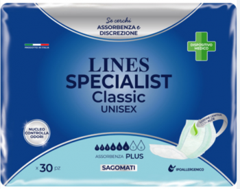 Pannoloni sagomati plus Lines Specialist 30 pezzi taglia unica