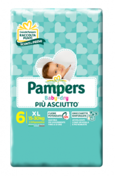 Pampers Baby Dry pannolini taglia 6 Extralarge 17 pezzi 15-30 kg