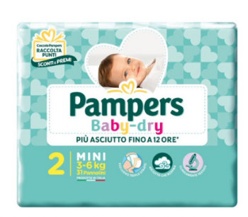 Pampers Baby Dry pannolini taglia 2 Mini 31 pezzi 3-6 kg