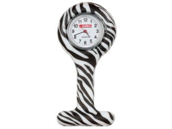 Orologio per infermiere fantasia zebra rotondo Gima