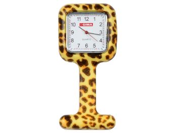 Orologio per infermiere quadrato fantasia leopardo Gima