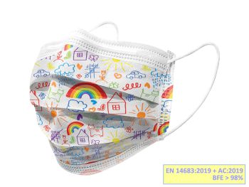 Mascherine Chirurgiche filtranti IIR cartoon pediatriche Gisafe Gima Conf. 10 pezzi