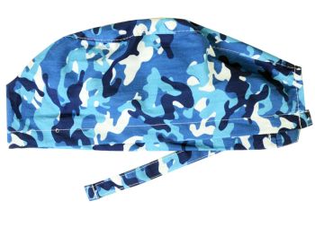 Cappellino chirurgico sala operatoria fantasia militare blu taglia M Gima