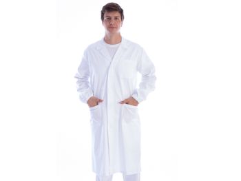 Camice medico unisex con bottoni automatici cotone/poliestere taglia S bianco Gima