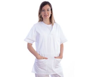 Casacca medica bianca in cotone/poliestere unisex taglia L Gima