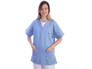 Casacca medica azzurra in cotone/poliestere unisex taglia XS Gima