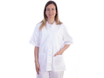 Casacca con bottoni bianca in cotone/poliestere donna taglia XXL Gima