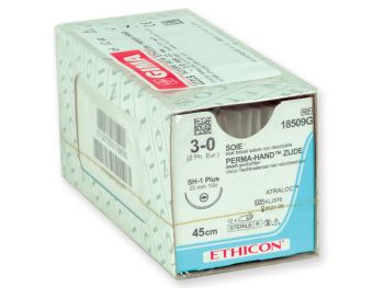 SUTURA SETA ETHICON PERMA-HAND - 3/0 ago 22 mm conf. 12 pezzi
