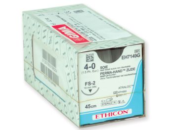 SUTURA SETA ETHICON PERMA-HAND - 4/0 ago 19 mm conf. 12 pezzi