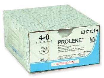 Sutura monofilamento non assorbibile Ethicon Prolene Blue 4/0 ago 19 mm 75 cm 36 pezzi
