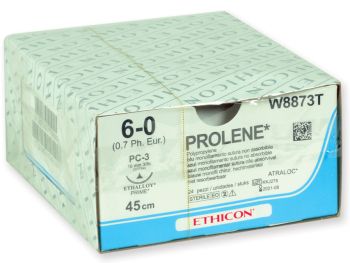 Sutura monofilamento non assorbibile Ethicon Prolene Blue 6/0 ago 16 mm 24 pezzi