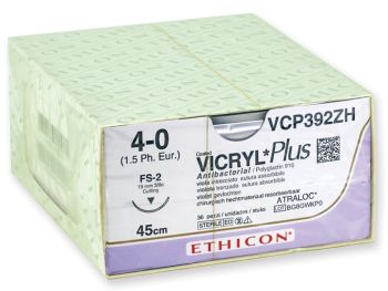 Sutura assorbibile Ethicon Vicryl Plus 4/0 ago 19 mm 36 pezzi