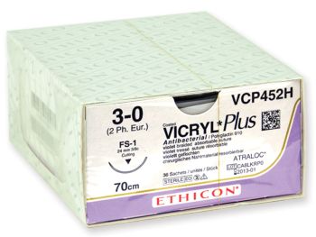 Sutura assorbibile Ethicon Vicryl Plus 3/0 ago 24 mm 36 pezzi