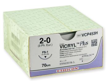 Sutura assorbibile Ethicon Vicryl Plus 2/0 ago 24 mm 36 pezzi
