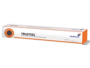 Sutura non ass. Trusteel calibro 6, curva 1/2, ago 48 mm, lung. 75 cm, naturale, conf. 24 pezzi