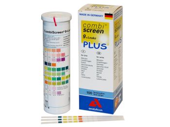 Strisce urine per test visivo Combi screen 9+leuko plus, 9+1 parametri, conf. 100 pezzi