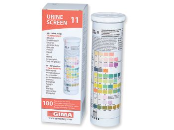 Strisce urine in flacone per test visivi professionali, 11 parametri conf. 100 pezzi