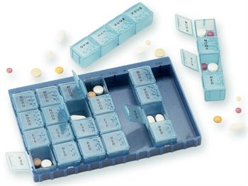 Porta pillole settimanale con 28 scomparti-17 x 12 x 2cm-Gima