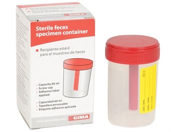 Contenitore sterile per feci-Scatola singola-60 ml-Gima