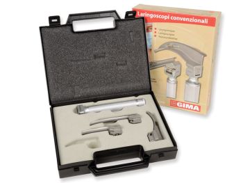 Set laringoscopio pediatrico 2,5 V con 3 lame (Miller 0‑1, McIntosh 0) Gima