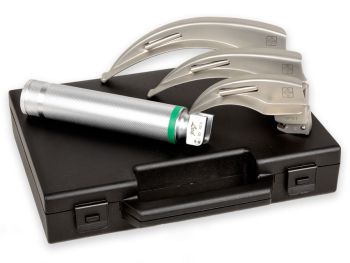 Set laringoscopio F.O. adulti GIMA Green 3,5 V LED (lame Mc Intosh 2-3-4)