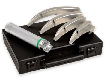 Set laringoscopio F.O. Maxlite LED 3,5 V 4 lame (lame Miller 1-2-3-4)