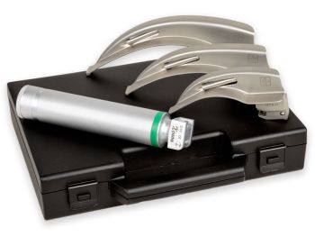 Set laringoscopio F.O. adulti GIMA Green 2,5 V xenon/alogeno (lame Miller 2-3-4)