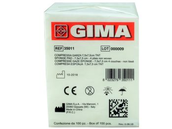 Compresse Garza TNT non sterile 7,5x7,5 cm conf. 10 pacchi da 100 Gima