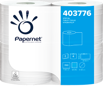 Papernet 403776 carta igienica 4 rotoli 350 strappi 2 veli