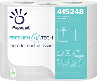 Papernet 415248 carta igienica 4 rotoli Freshen Tech 230 strappi 3 veli profumata