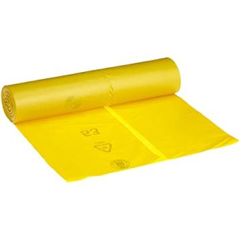 Sacchi spazzatura raccolta rifiuti a rotolo 55x65 cm 30 litri colore giallo 20 pezzi
