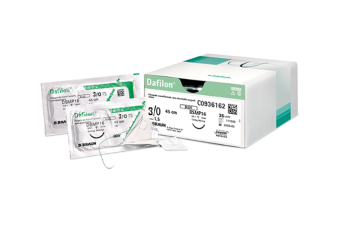  BBraun Dafilon suture non assorbibili in nylon - ago 3/8 da 30 mm - USP 2/0 - filo blu da 75 cm conf. 36 pezzi