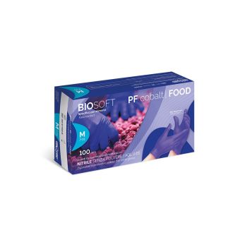 Guanti monouso in nitrile blu senza polvere Biosoft food-100 pz-Rays