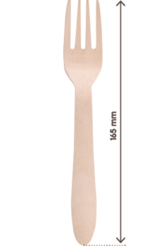 Forchetta monouso compostabile in legno 16,5 cm conf. 100 pezzi 
