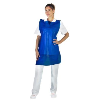 Grembiule monouso in PE 72 x110 cm colore blu conf. da 100 pezzi - Gardening