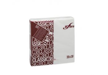Tovaglioli carta-Classic bianchi 2 veli-38x38cm-50 pz-Infibra