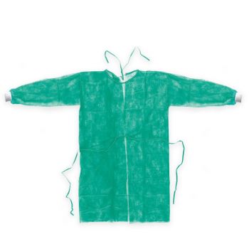 Rays camice monouso visitatore verde in tnt 20 gr. Con polsino in maglina conf. 10 pezzi 