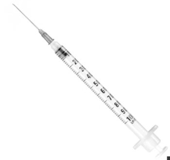 SIRINGA CON AGO 26G x 1/2''(0.45x12,7mm) tubercolina 1ml conf. 100 pezzi - Rays