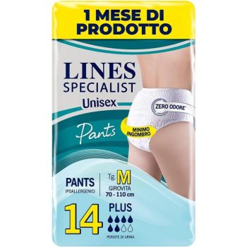 Lines specialist pannolone Pants unisex Super taglia M 14 pezzi