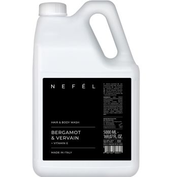 NEFEL BERGAMOT & VERVAIN HAIR & BODY WASH doccia shampoo profumato tanica da 5 litri