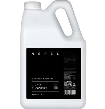NEFEL SILK & FLOWERS bagnoschiuma certificato ecolabel in tanica da 5 litri