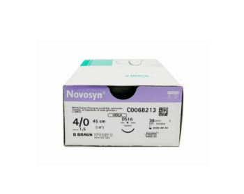 B-Braun NOVOSYN VIOLA sutura assorbibile intrecciata in poliglactina 910, ago 3/8 DS 19 mm, USP 3/0 70 cm conf. 36 pz